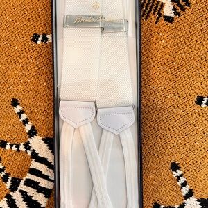 Brooks Brothers white suspenders - OS
